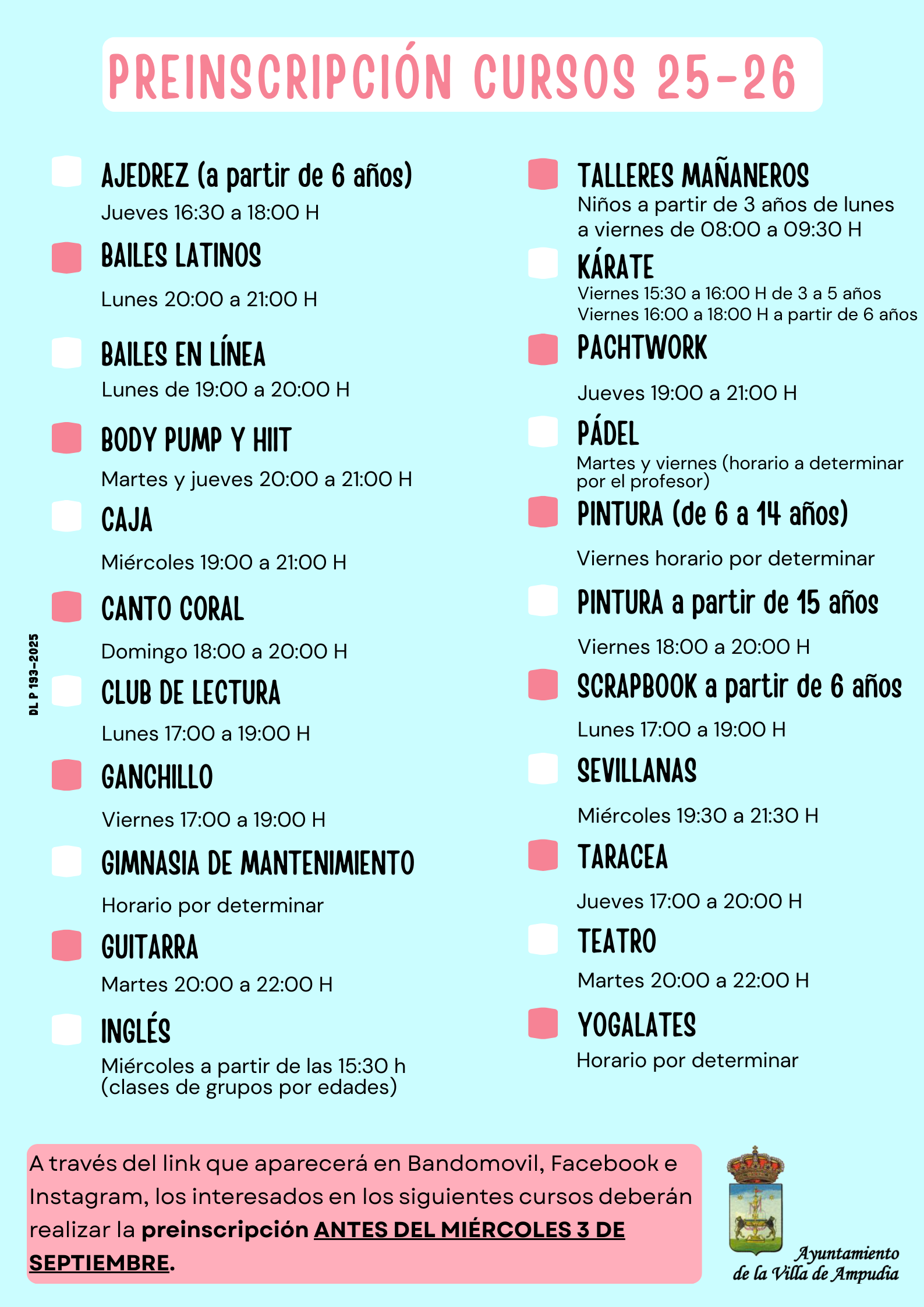 Preinscripción Cursos 25-26