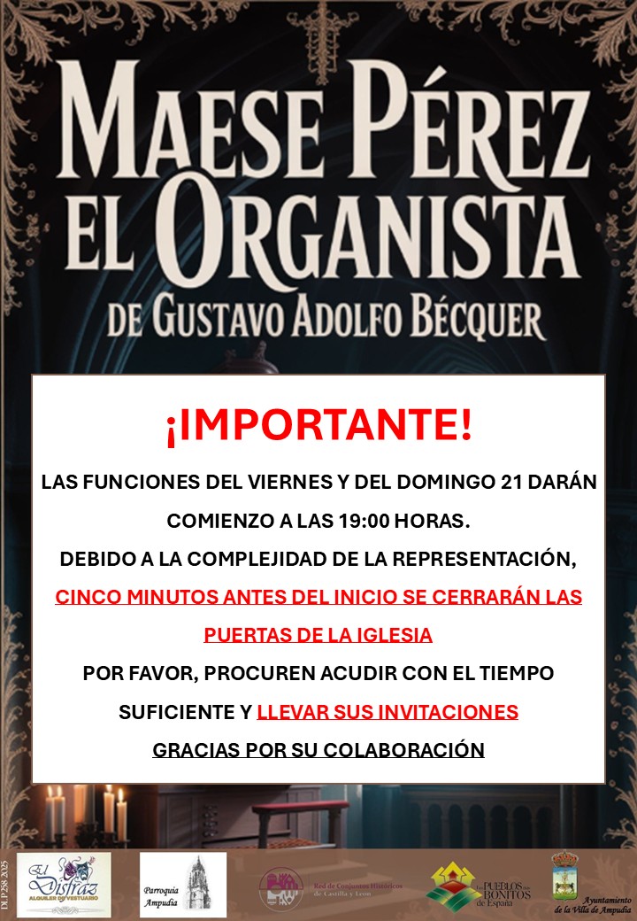 Aviso importante!! Maese Pérez el Organista