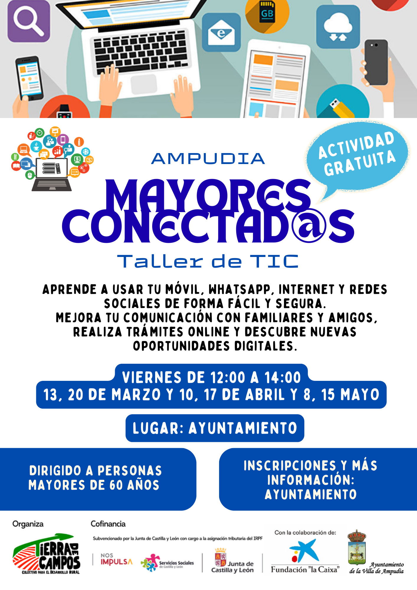 Mayores Conectad@s. Taller de TIC: AMPLIACIÓN DEL PLAZO DE INSCRIPCIONES