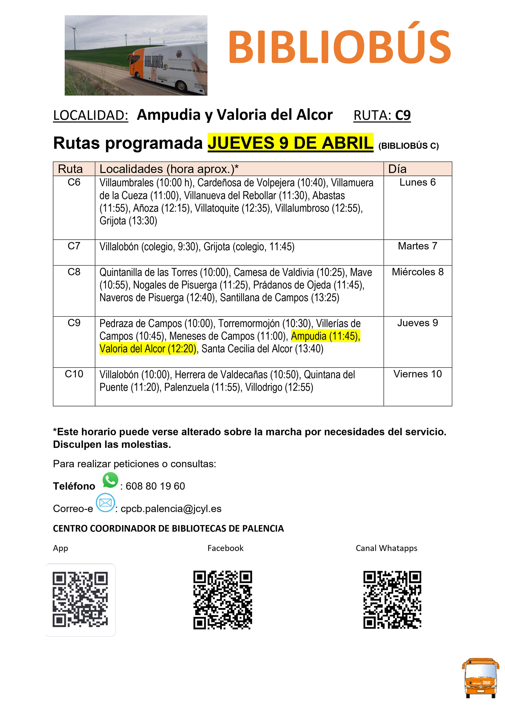 Bibliobús Jueves 9 de abril