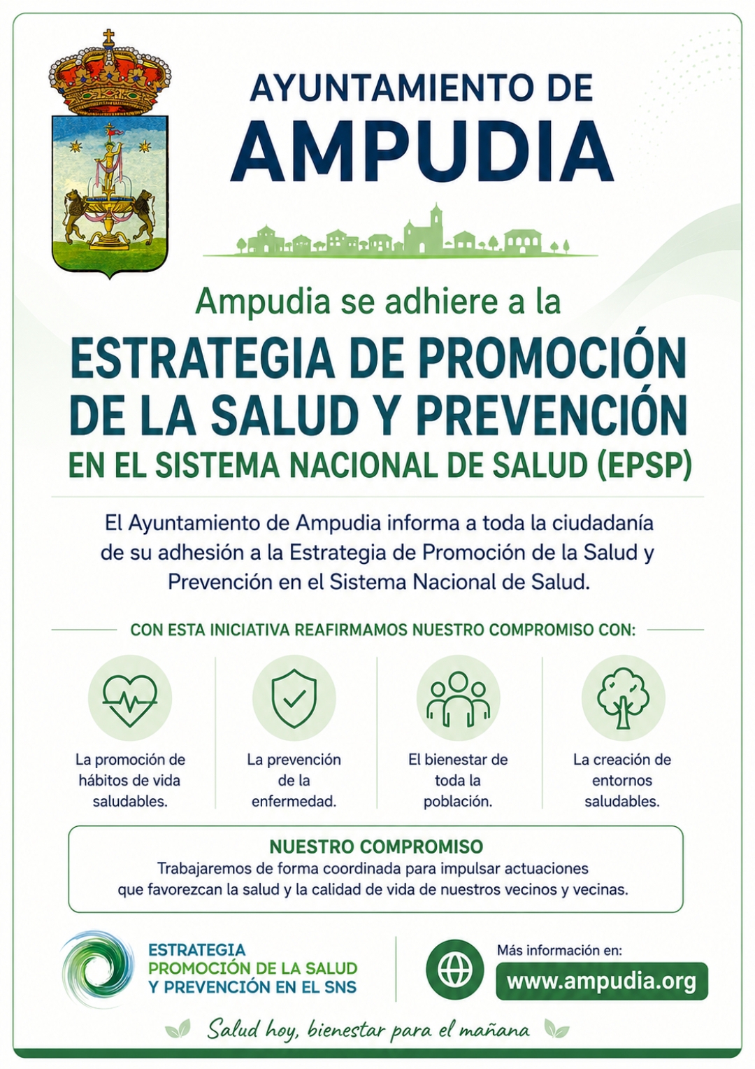 Ampudia se adhiere a la estrategia de promoción de la salud y prevención en el sistema nacional de salud