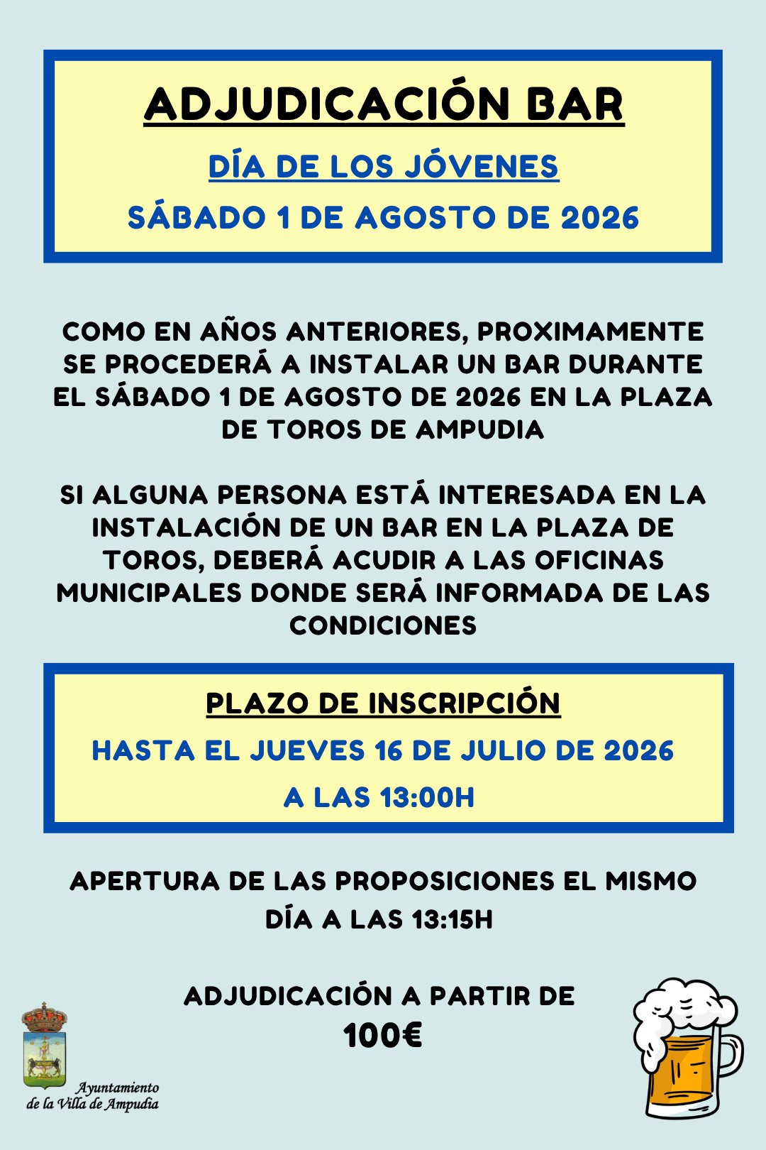 Adjudicación Bar. Día de los Jóvenes