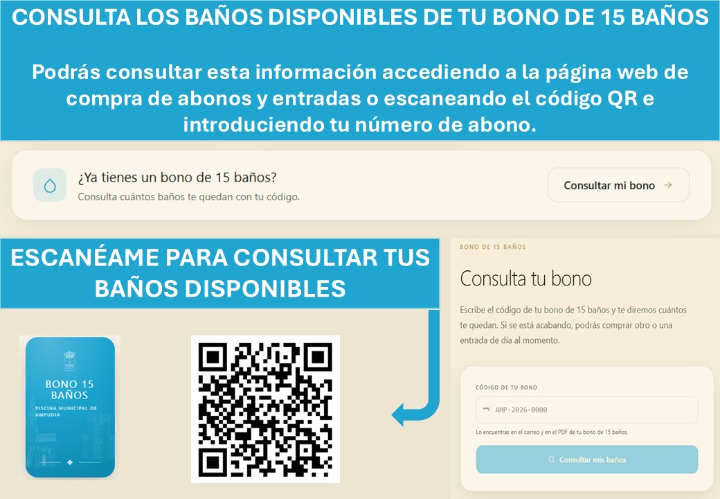 Consulta los baños disponibles de tu bono de 15 baños