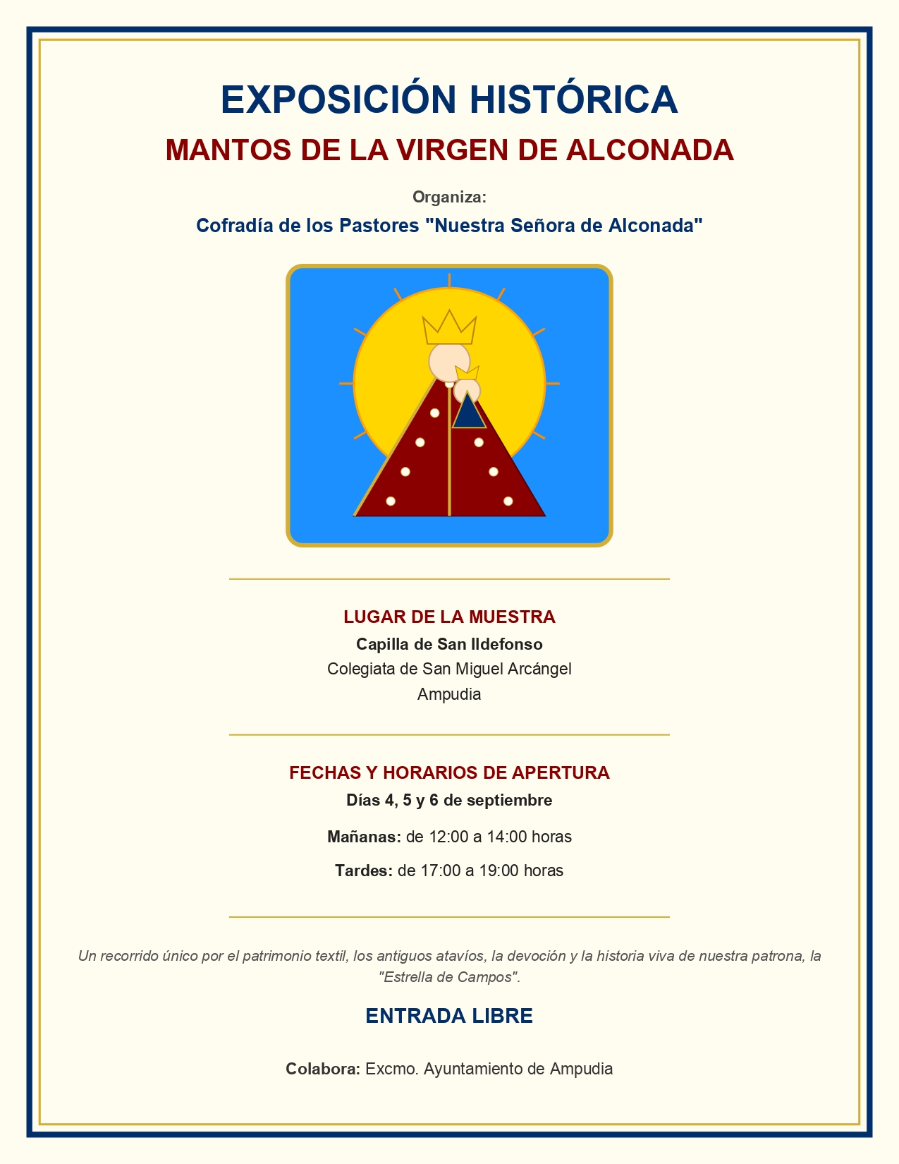 Exposición histórica de Mantos de la Virgen de Alconada