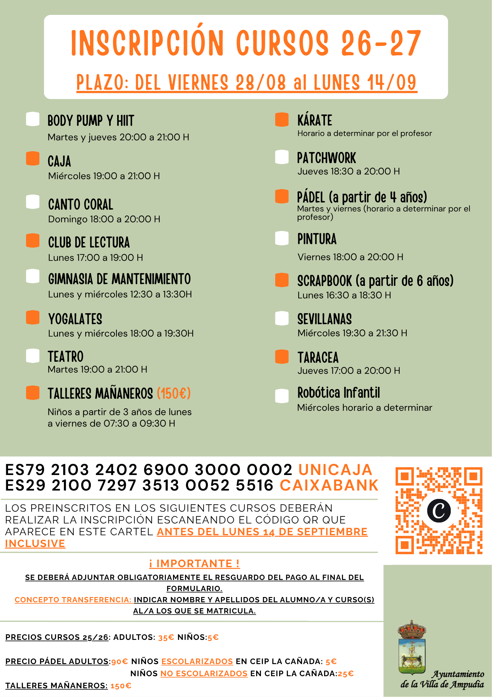 Inscripción cursos 26-27