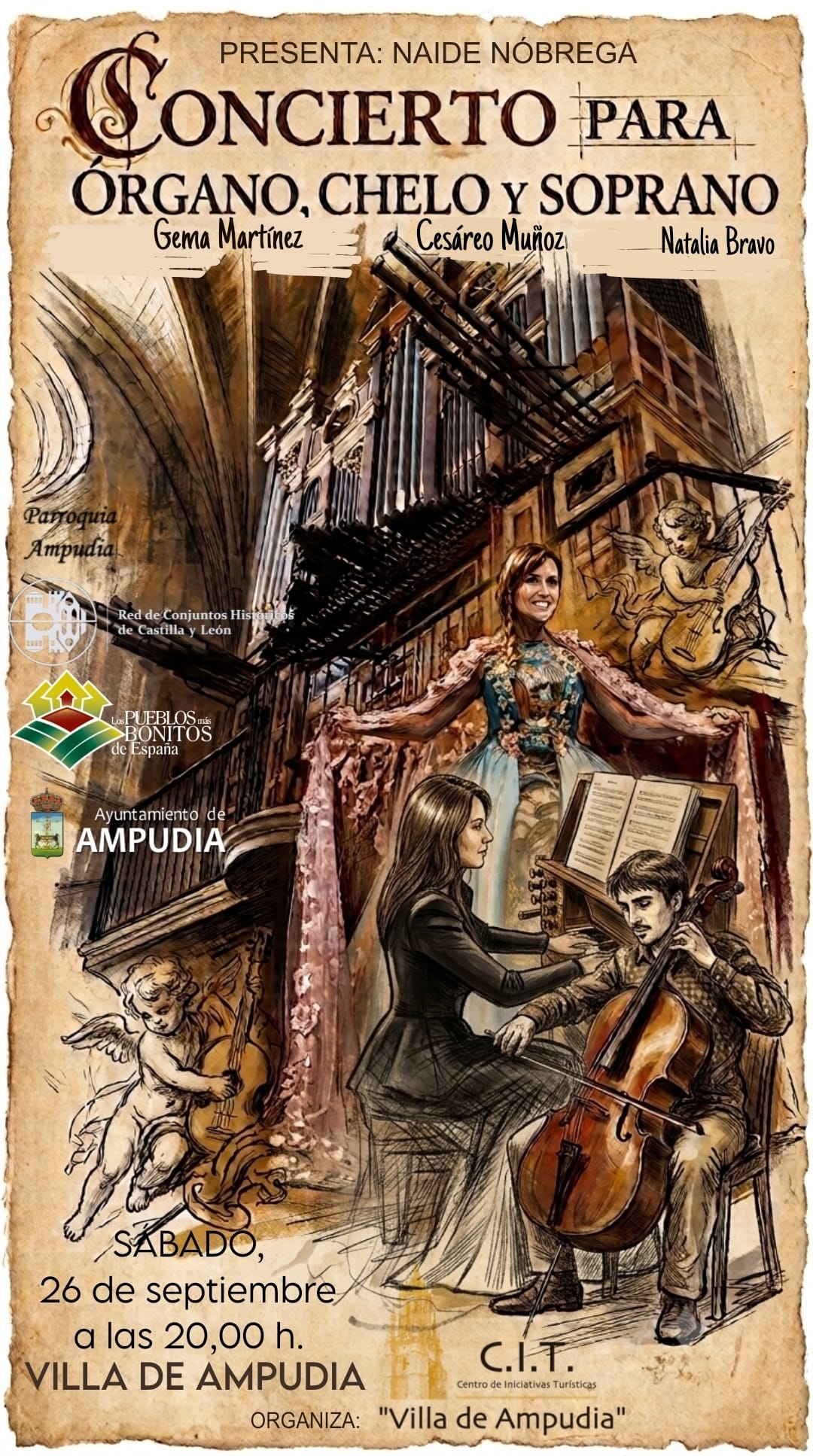 Concierto para órgano, chelo y soprano. Presenta: Naide Nóbrega