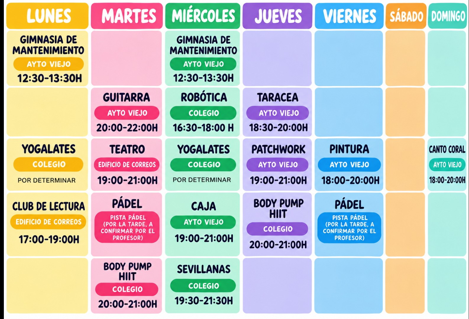 Calendario cursos 2026-2027