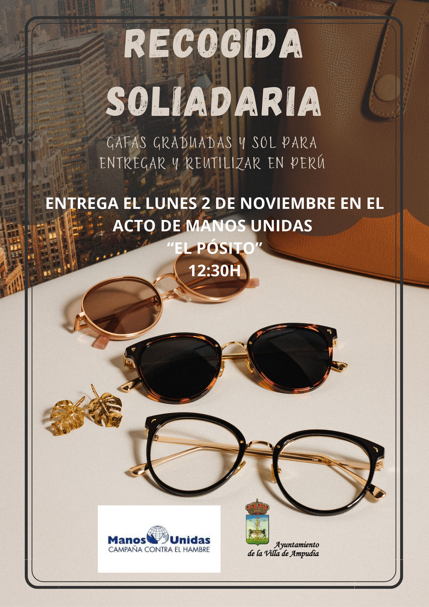 Recogida solidaria de gafas graduadas y de sol para entregar y reutilizar en Perú